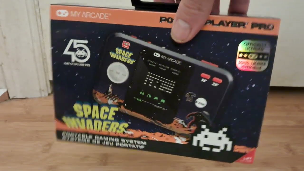 Unboxing a Space Invaders Pocket Player Pro by My Arcade