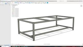 Designing a 4x8 steel framed workbench in Fusion 360 using 2x2 steel square tubing (no sound)