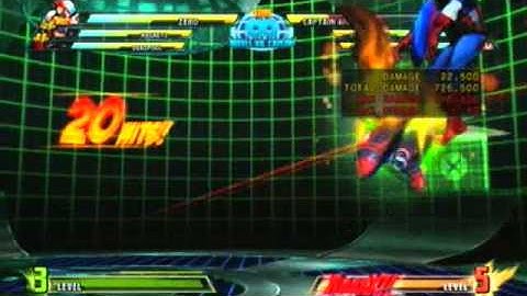 MVC3 - Damage scaling and hit stun reset (DHC trick) - Magneto and Zero