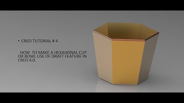 CREO TUTORIAL #4 /HOW TO MAKE A HEXAGONAL CUP OR BOWL USE OF  #DRAFT FEATURE IN #CREO 4.0.