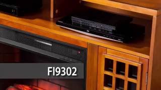 Southern Enterprises FE9301 Narita Media Electric Fireplace – Espresso FI9302: Narita Infrared Electric Fireplace Media Stand - Glazed Pine