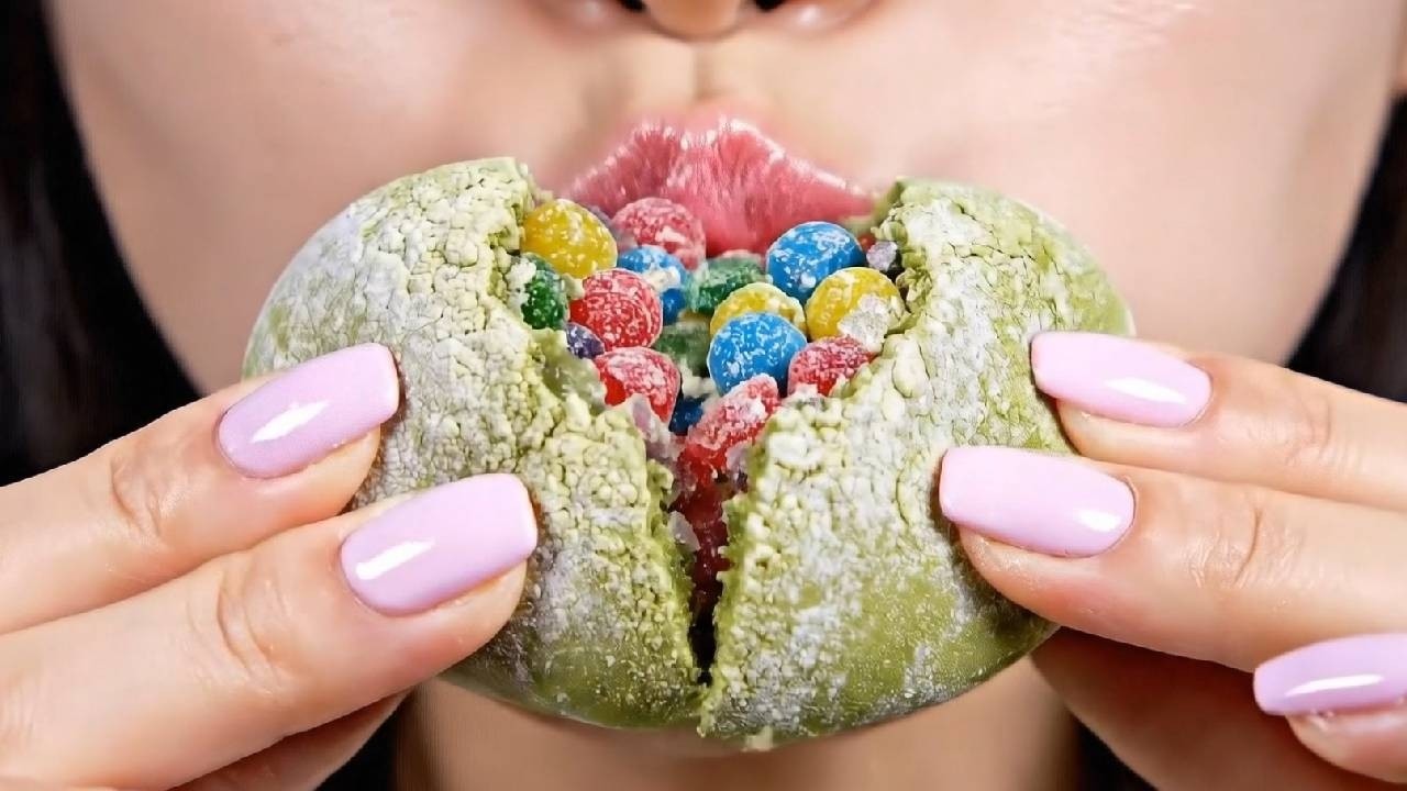 The Ultimate GREEN FOOD ASMR Compilation! 🍀 (Geode Heart, Crystal Clover & More!)