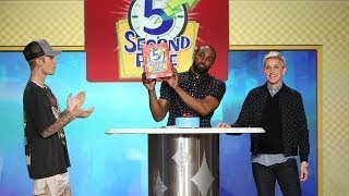 Justin Bieber plays "5 second rule" with Ellen