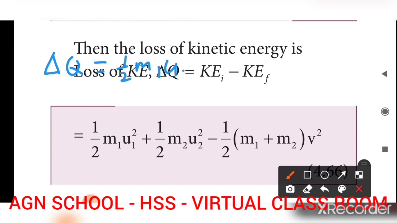 Loss of energy in perfect inelastic collision