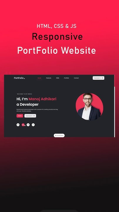 How To Make A Portfolio Website Using HTML CSS JS | Complete Responsive ...