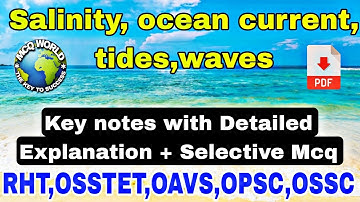 salinity of the ocean,ocean current, tides waves,and temperature of the ocean by mcq world