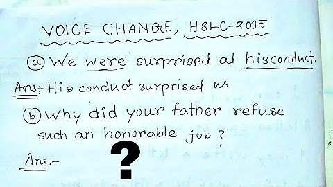 Voice Change (2015-2019) HSLC grammar #englishgrammar  #class10english #hslcgrammar #voicechange