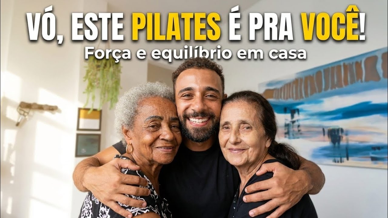 PILATES EM CASA PARA IDOSOS: Força e Equilíbrio (Sem Equipamentos)