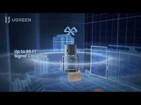 Bluetooth-адаптер Ugreen CM748 5.4 USB для ПК Windows 20 м Чорний, видео 2