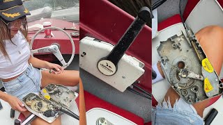Replacing idle speed lever in command center on 1967 Crestliner  with 1981 50h johnson
