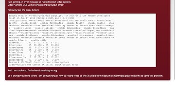 How to record video and audio from webcam using ffmpeg?