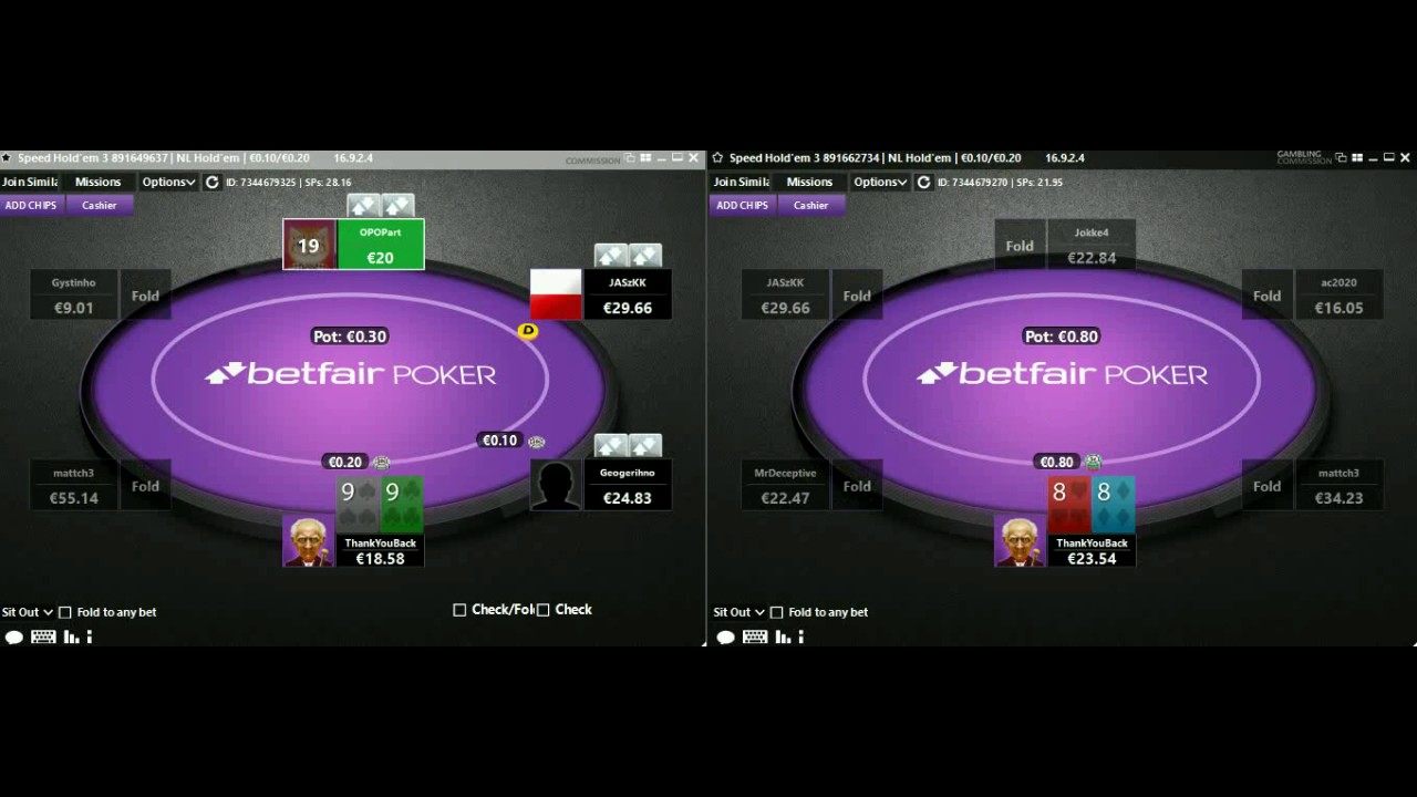 Speed Poker on Betfair Poker Part 2 Multitabling YouTube