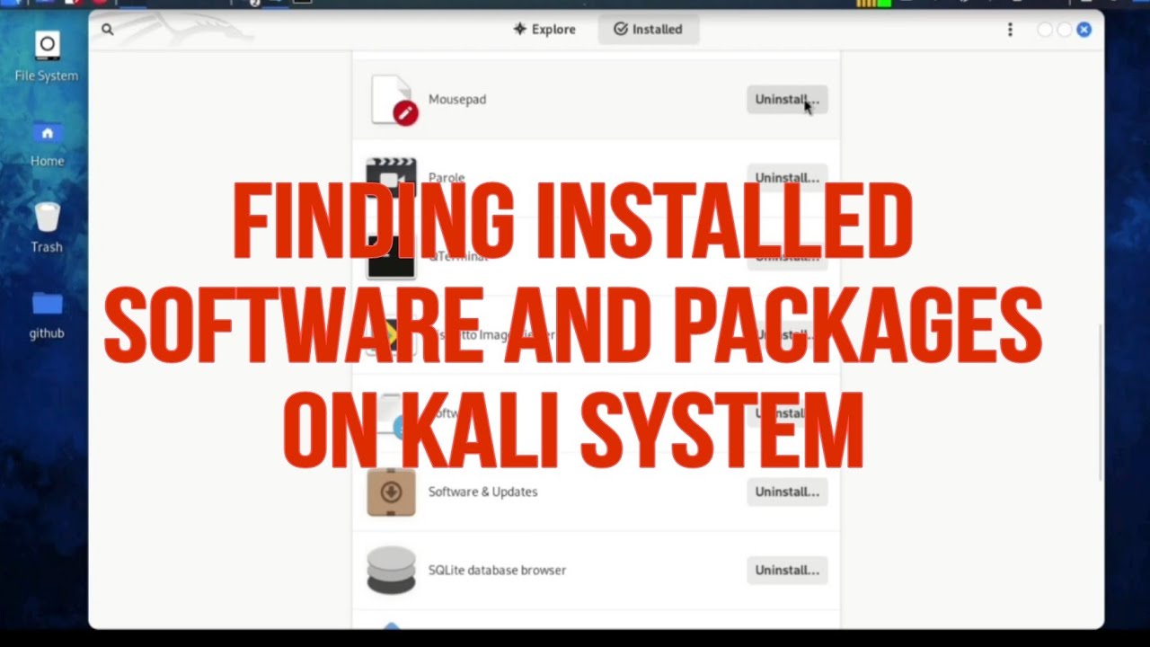 how to find the installed packages on kali system - YouTube