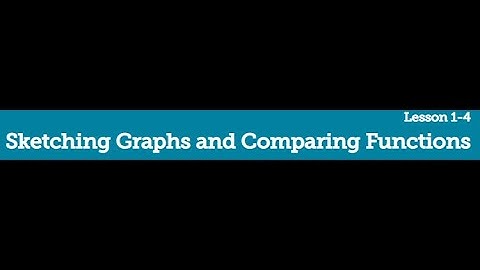 1 4 Sketching & Comparing Functions