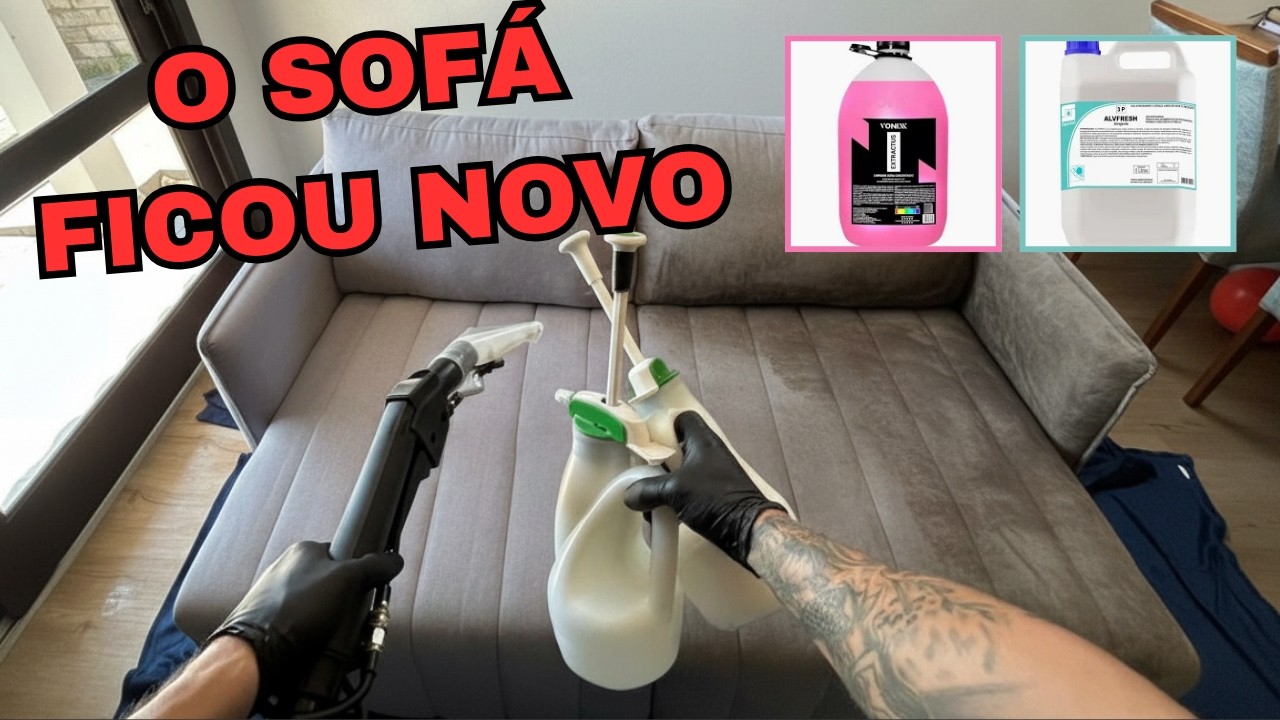 Como Limpar Sofá MUITO SUJO com 2 Produtos – Técnica Profissional que Ninguém te Conta!