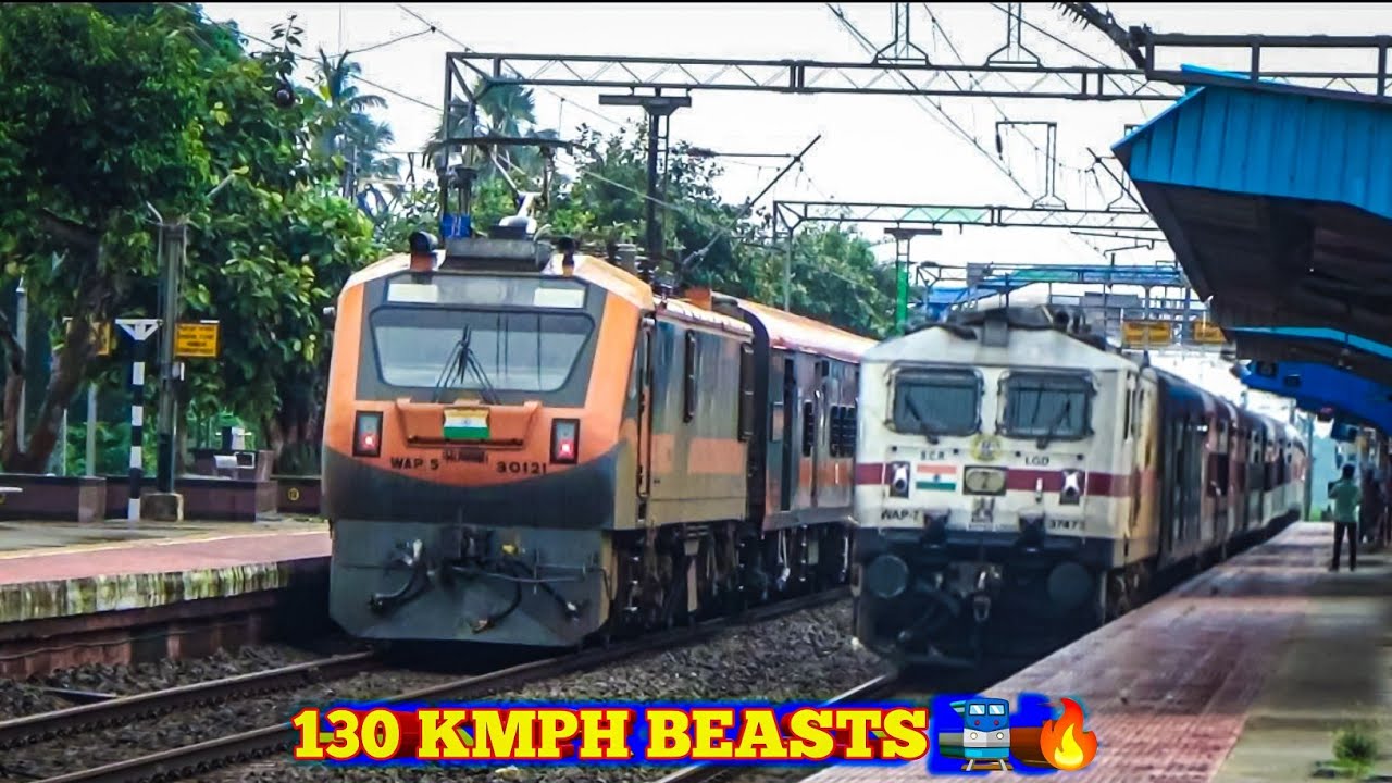 ⚡ WAP-7 at Full Power! Rajdhani + Duronto + Shatabdi High Speed Crossing 2025