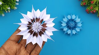Amazing Paper Christmas Snowflakes Making Tutorial With Free Template | DIY Christmas Crafts | Xmas