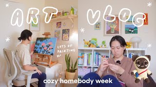 cozy week in my life ☕️ taxes, art trade, crocheting a cat, cooking ♡ STUDIO VLOG