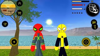 Süper Kahraman Çöp Adam - Stickman Spider Rope Hero Gangstar Crime #1 - Android Gameplay. screenshot 4