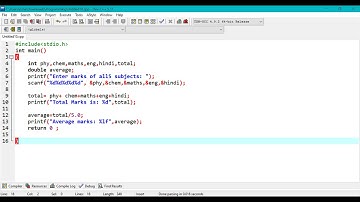 10 Calculate total and average marks of 5 subjects | C Program |  CollegePlacementPrep