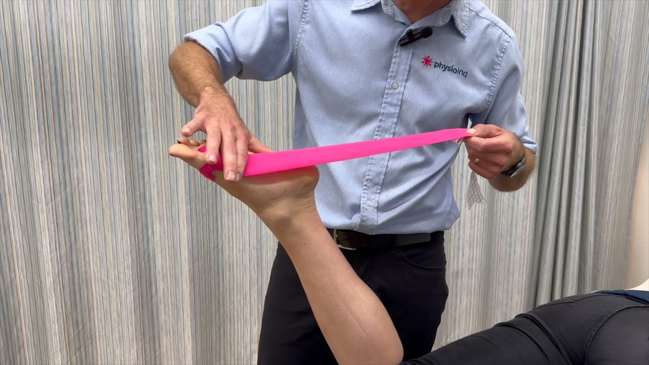 Техника наложения тейпа на длинный сгибатель большого пальца стопы (FHL)