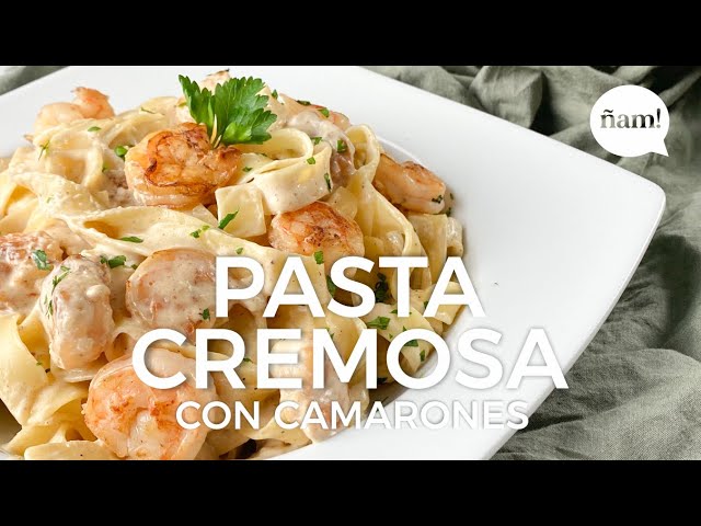 PASTA CREMOSA CON CAMARONES - FETTUCCINE ALFREDO CON CAMARONES ? | ÑAM!  Recetas - YouTube