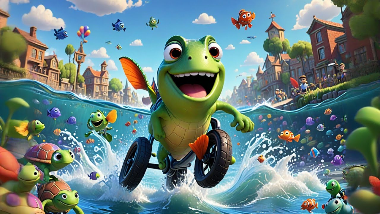 The Fish That Rode a Bicycle 🐟🚲 | Silly Nursery Rhyme for Kids