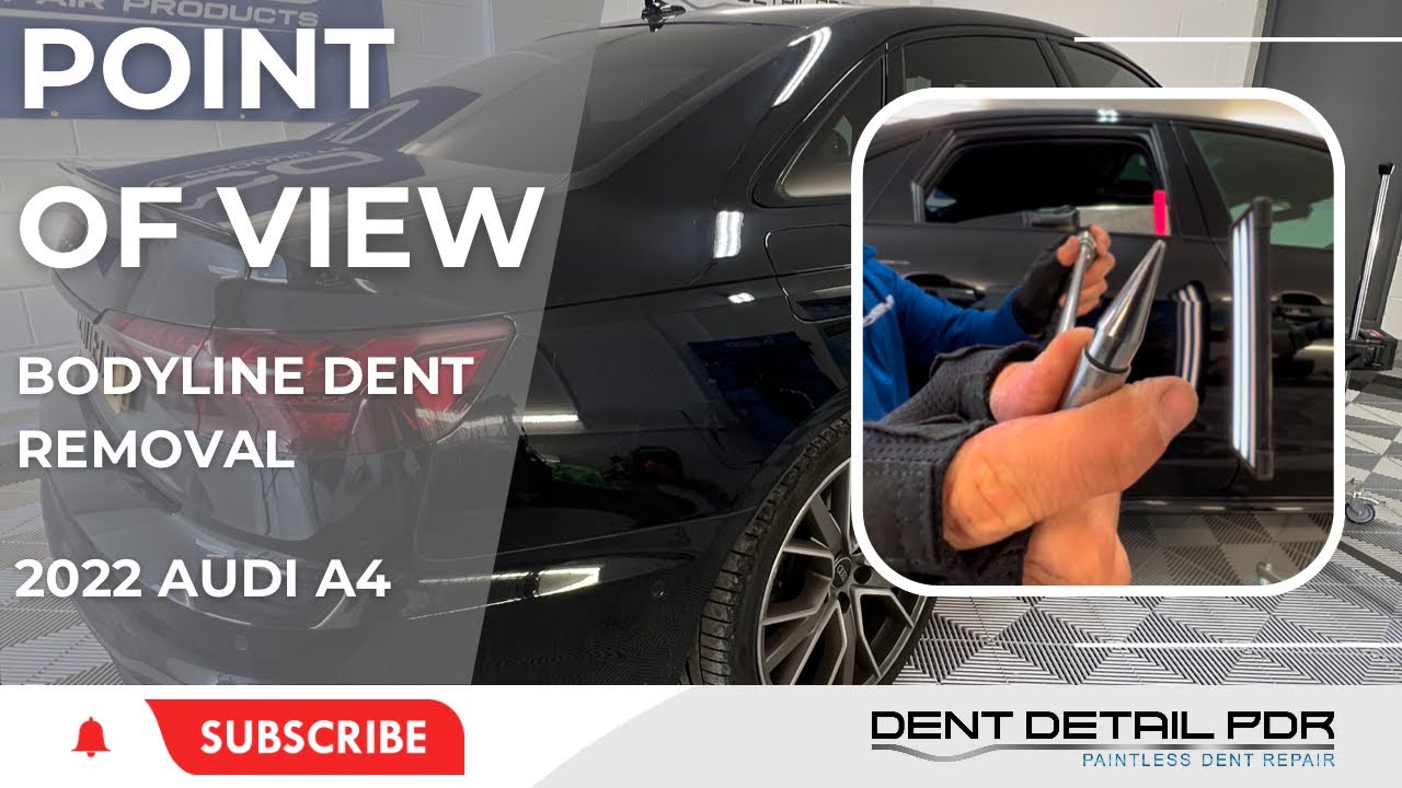 Point of view body line dent repair! 2022 Audi A4 door dent Paintless Dent Removal POV PDR