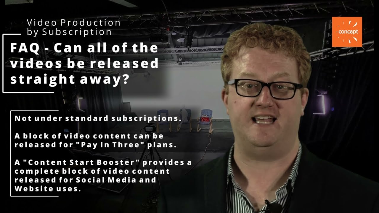 Video Production by Subscription - FAQ - Can all of the videos be released straight away?