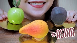 ASMR fruit-shaped pastry (Mango , Apple , passion fruit) SOFT CRUNCHY EATING SOUNDS | LINH-ASMR