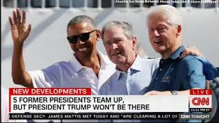 Panel on 5 Former Presidents Team Up, But Trump won’t be there. #Obama #Bush #Clinton @ali