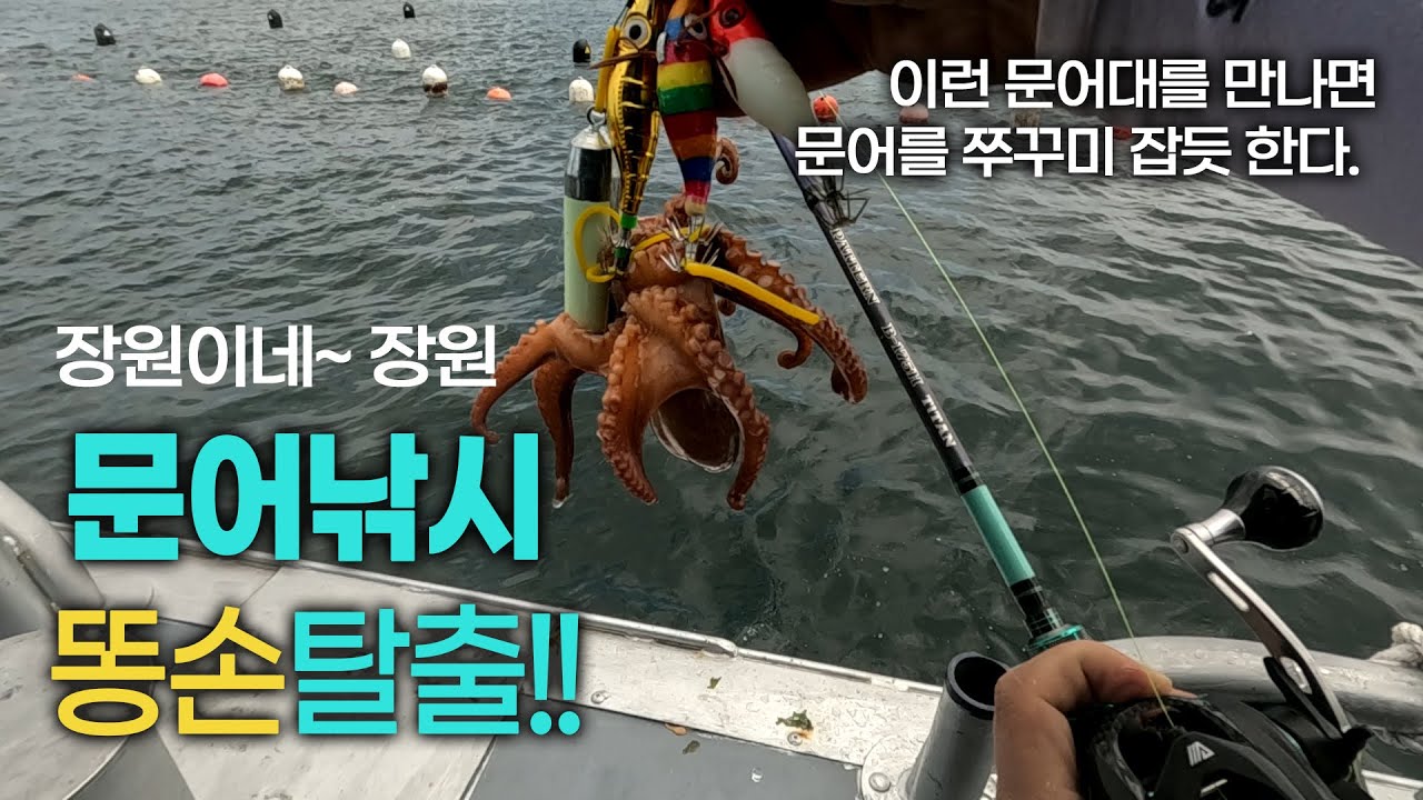 제목: 똥손탈출!!  문어낚시 특급낚싯대 나도 장원할 수 있다. !! #아오맥스#패턴티탄문어대