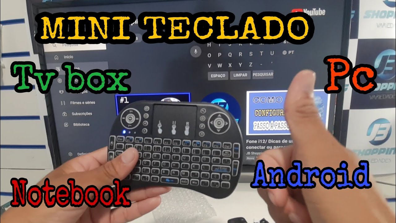 Mini teclado, controle tv box/ como usar.