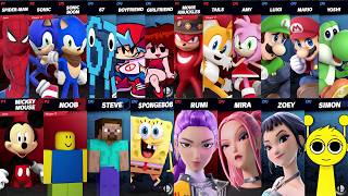 Sonic vs Mario vs Spider-Man vs 67 vs Minecraft vs Roblox vs Fortnite | Super Smash Bros Ultimate