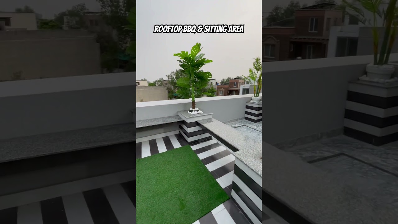 Open Rooftop BBQ and Sitting area in 10 Marla Hosue