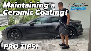 How to Maintain a CERAMIC COATING - Porsche Taycan 4S Detail - Foam Wash & Interior Cleaning