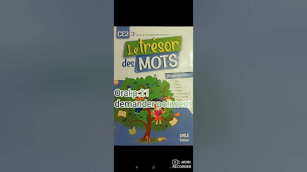 Page De Garde Cahier Mon Trésor De Mots Expression orale demander poliment .le trésor des mots p.21 - YouTube