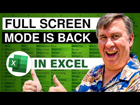 Video: Bagaimana Anda membuat layar penuh Excel?