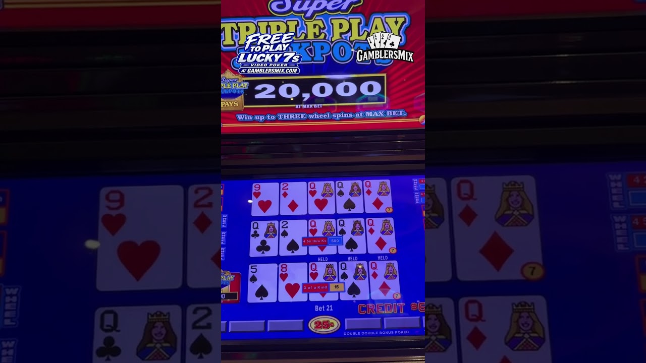 Wheel Awarded on Super Triple Play Jackpots #videopoker