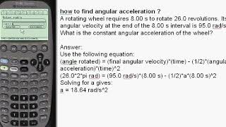 Angular acceleration, given time, revs, angular velocity