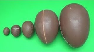 Learn Sizes with Surprise Eggs! Opening Kinder Surprise Egg and HUGE JUMBO Mystery Chocolate Eggs!23