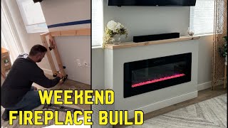 Electric fireplace tv wall build time lapse Weekend home project. How to build DIY fireplace insert