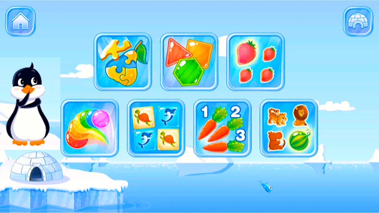 Educational Games With Pengui | Learn Fruits, Shapes, Colors, Numbers & Counting in English For Kids