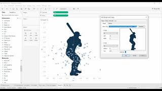 Tableau Tutorial - Custom Background Images / Sports visuals (X-Y scatterplot, Baseball)