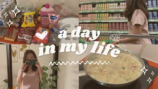 a day in my life 🌸 grocery shopping + cooking bicol express 🛒🥣 | independent living in ph 🇵🇭