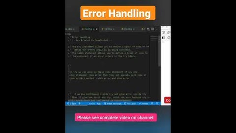 What is Error Handling in Javascript #shorts #javascript