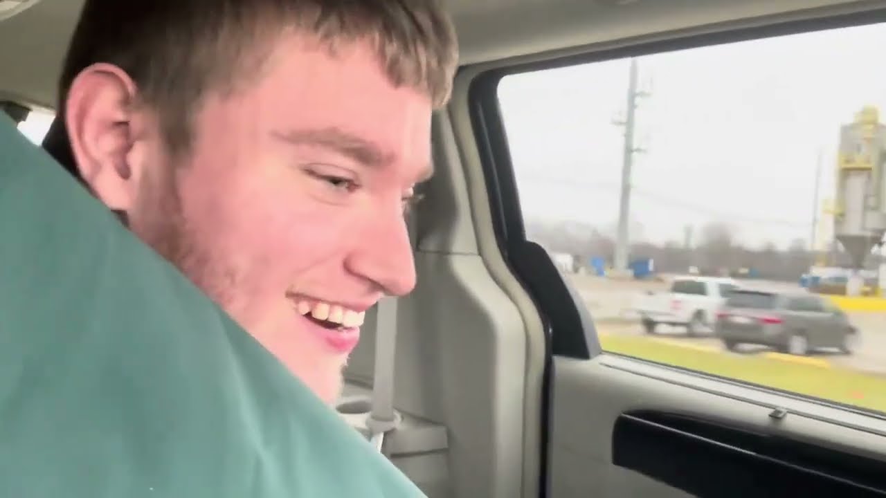 Sam going to Culver’s drive thru in the van with Aunt & mom for Dinner @onthatnote