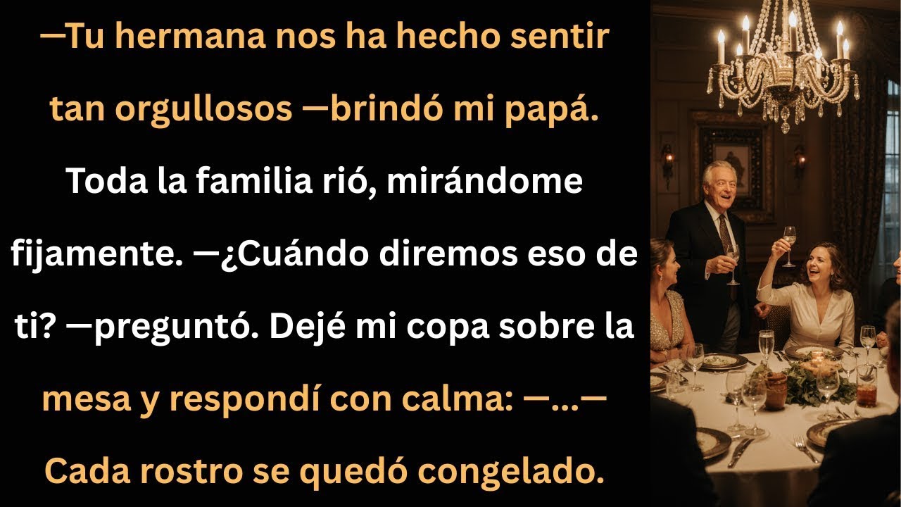 Mi papá brindó por mi hermana… pero mi respuesta dejó a todos en silencio