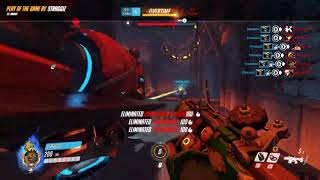 Overwatch -- Junkrat Quad Kill timed with Mei's Ult