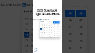 HTML Form  Input Type Datetime-local #html #form #basic #vscode #shorts #programming